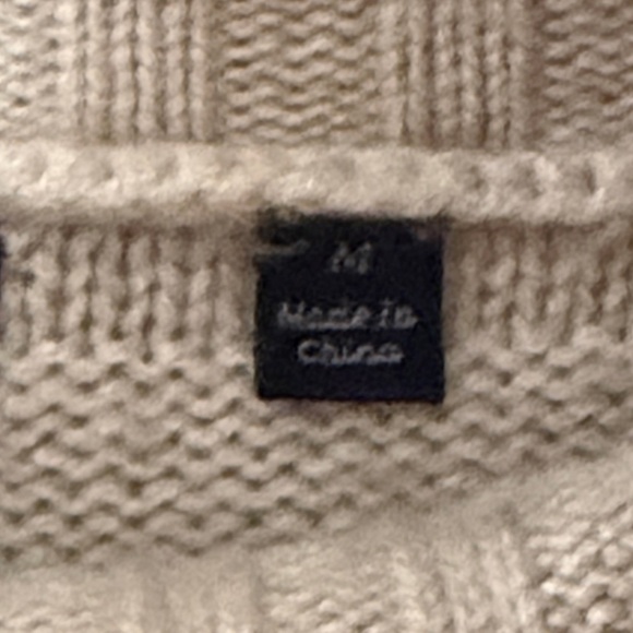 Cozy Beige Turtleneck Sweater merino wool cashmere brown Allan size medium - Picture 3 of 5